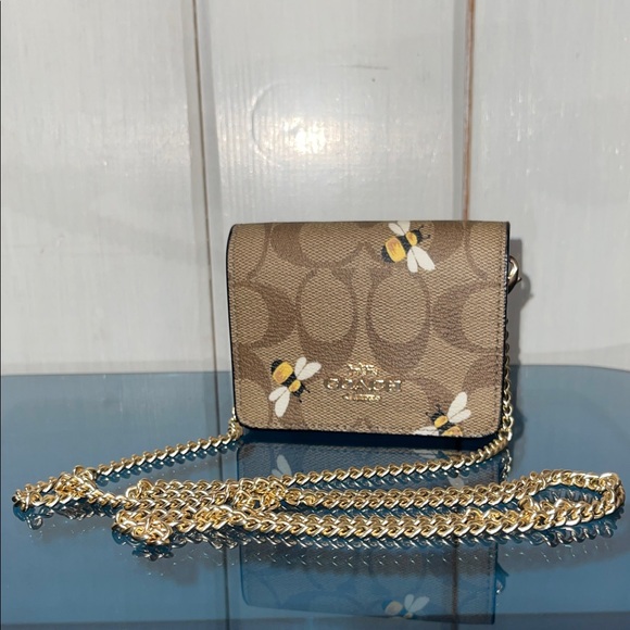Coach Handbags - Coach Bee Mini Wallet with removable chain NWT
